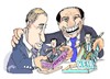 Cartoon: Berlusconi y Putin (small) by Dragan tagged silvio berlusconi vladimir putin politics cartoon