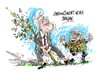 Cartoon: Bill Clinton-Nelson Mandela (small) by Dragan tagged bill,clinton,nelson,mandela,sudafrica,politics,cartoon