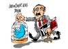Cartoon: Erdogan-Twitter-YouTube (small) by Dragan tagged turquia,recep,tayyip,erdogan,twitteryoutube,elecciones,politic,cartoon