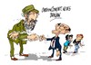 Cartoon: Fidel Castro-Barack Obama (small) by Dragan tagged fidel,castro,barack,obama,cuba,embargo,eeuu,politics,cartoon