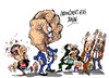 Cartoon: Gobierno PP-ajustes tecnicos (small) by Dragan tagged gobierno,pp,partido,popular,espana,seguridad,manifestaciones,congreso,politics,cartoon