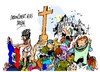 Cartoon: Haiti - Sagrado Corazon (small) by Dragan tagged haiti,terremoto,iglecia,sagrado,corazon,puerto,principe