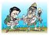 Cartoon: Mahmud Ahmadineyad Robert Mugabe (small) by Dragan tagged robert,mugabe,mahmud,ahmadineyad,zimbabue,iran,politics,cartoon