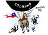 Cartoon: Michelle Bachelet-renuncia (small) by Dragan tagged michelle,bachelet,chile,gobierno,crisis,gabinete,politics,cartoon