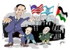 Cartoon: Oriente Proximo (small) by Dragan tagged oriente,proximo,barack,obama,benjamin,netanyahu,mahmud,abbas,politics