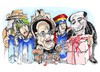 Cartoon: Silvio Berlusconi-Jacob Zuma (small) by Dragan tagged silvio berlusconi jacob zuma sudafrica politics cartoon