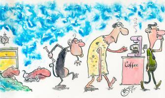 Cartoon: Homo sapiens (medium) by johnxag tagged evolution,sapiens,homo