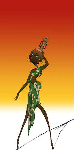 Cartoon: African Girl... (medium) by berk-olgun tagged african,girl