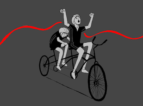 Cartoon: Ambition... (medium) by berk-olgun tagged two,person,bike