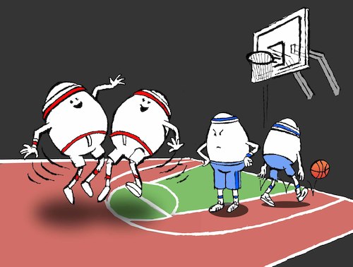 Cartoon: Basketball Match... (medium) by berk-olgun tagged eggs