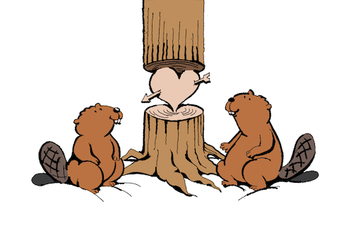 Cartoon: Beaver in Love... (medium) by berk-olgun tagged beaver,in,love