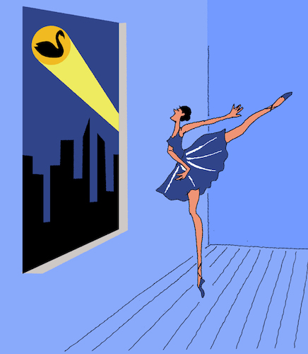 Cartoon: Black Swan... (medium) by berk-olgun tagged black,swan