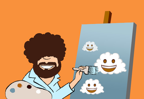 Cartoon: Bob Ross... (medium) by berk-olgun tagged bob,ross