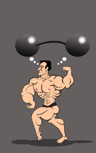 Cartoon: Bodybuilder... (medium) by berk-olgun tagged bodybuilder