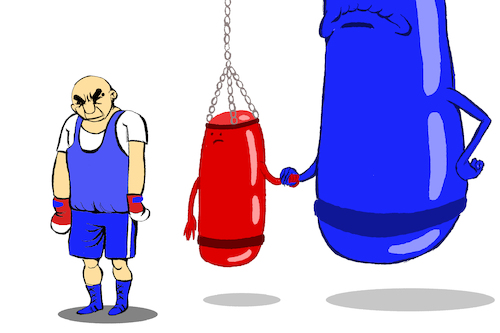 Cartoon: Bully Boxer... (medium) by berk-olgun tagged bully,boxer