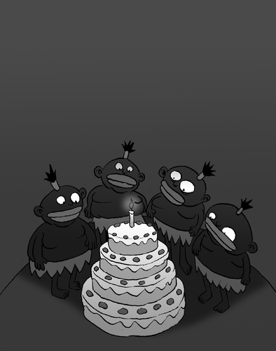 Cartoon: Cannibals Birthday... (medium) by berk-olgun tagged cannibals,birthday