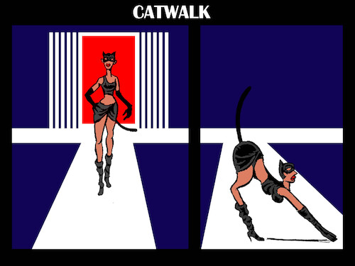 Cartoon: Catwalk... (medium) by berk-olgun tagged catwalk