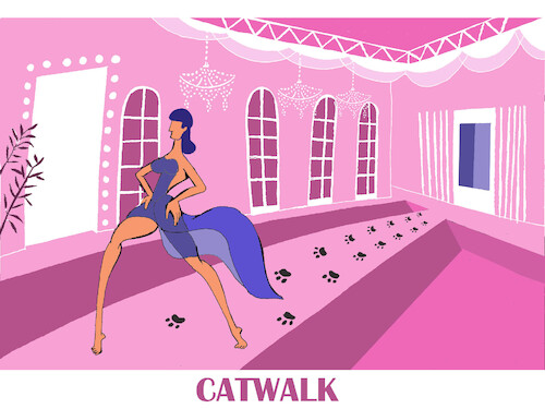 Cartoon: Catwalk... (medium) by berk-olgun tagged catwalk