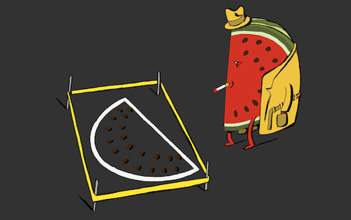 Cartoon: CSI Watermelon... (medium) by berk-olgun tagged csi,watermelon