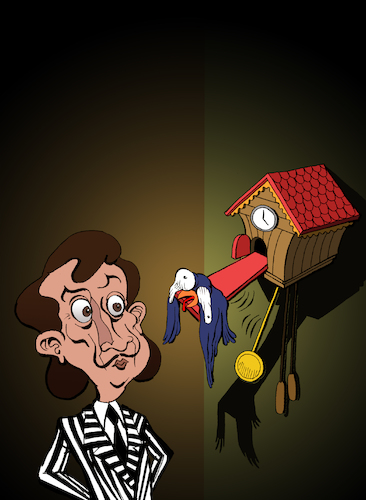Cartoon: Dalis Cuckoo Clock... (medium) by berk-olgun tagged dalis,cuckoo,clock