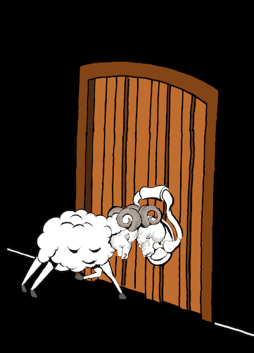 Cartoon: Door Knocker... (medium) by berk-olgun tagged door,knocker