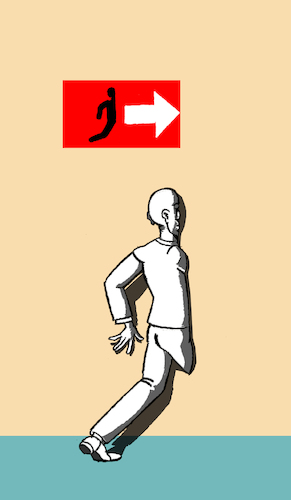 Cartoon: Exit... (medium) by berk-olgun tagged exit