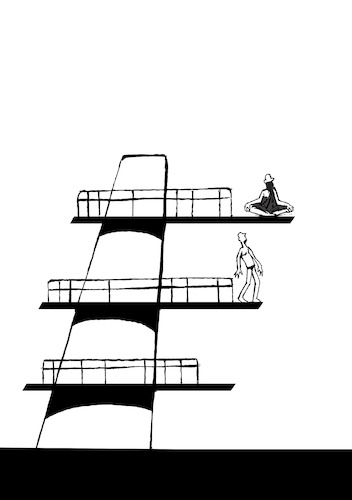 Cartoon: Fear of Jumping... (medium) by berk-olgun tagged nirvana