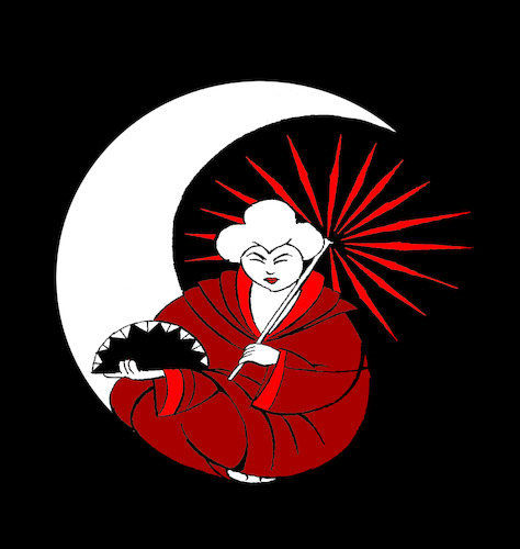 Cartoon: Geisha Yin Yang... (medium) by berk-olgun tagged geisha,yin,yang