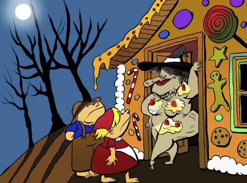 Cartoon: Hansel and Gretel and Strawberry (medium) by berk-olgun tagged strawberry,and