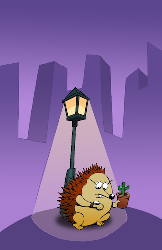 Cartoon: Hedgehog in Love... (medium) by berk-olgun tagged hedgehog,in,love