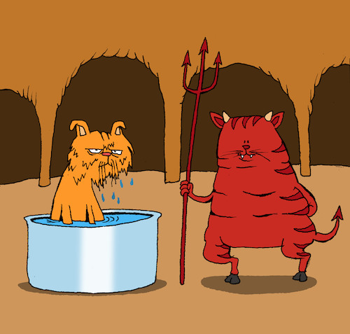 Cartoon: Hellcat... (medium) by berk-olgun tagged hellcat