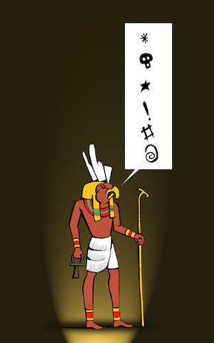 Cartoon: Hieroglyph Swear... (medium) by berk-olgun tagged hieroglyph,swear