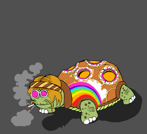 Cartoon: Hippie... (medium) by berk-olgun tagged turtle