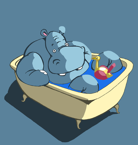 Cartoon: Hippo Bath... (medium) by berk-olgun tagged hippo,bath
