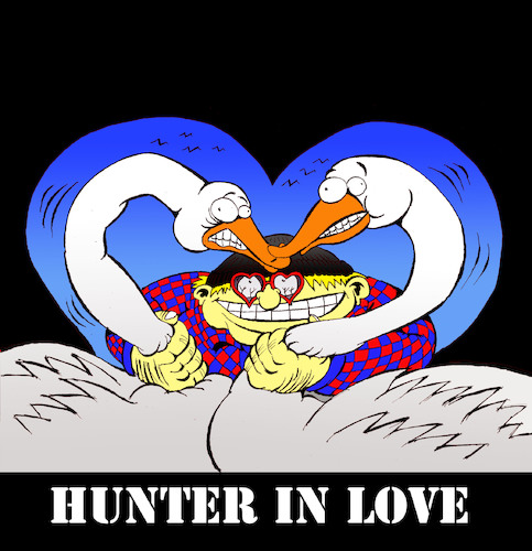 Cartoon: Hunter in Love... (medium) by berk-olgun tagged hunter,in,love
