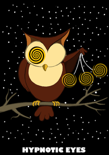 Cartoon: Hypnotic Owl Eyes... (medium) by berk-olgun tagged hypnotic,owl,eyes