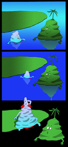Cartoon: Island and Iceberg... (medium) by berk-olgun tagged island,and,iceberg