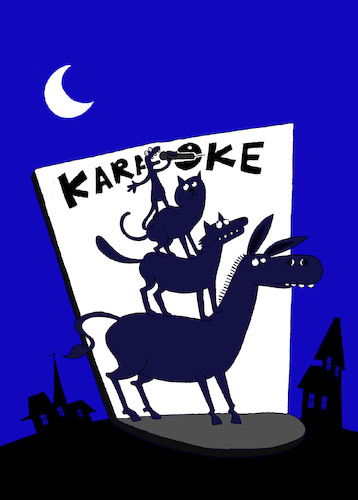 Cartoon: Karaoke... (medium) by berk-olgun tagged karaoke