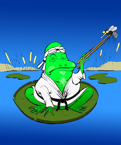 Cartoon: Karate Frog... (medium) by berk-olgun tagged karate,frog