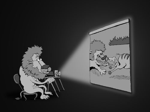 Cartoon: Lion Documentary... (medium) by berk-olgun tagged lion,documentary