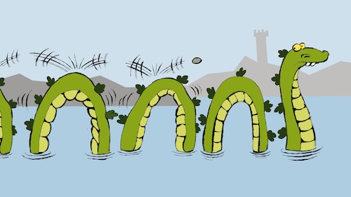 Cartoon: Loch Ness Monster... (medium) by berk-olgun tagged loch,ness,monster