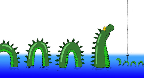 Cartoon: Loch Ness Monster... (medium) by berk-olgun tagged loch,ness,monster