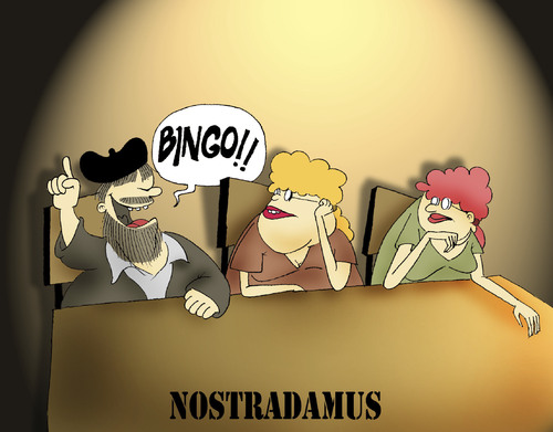 Cartoon: Nostradamus... (medium) by berk-olgun tagged nostradamus
