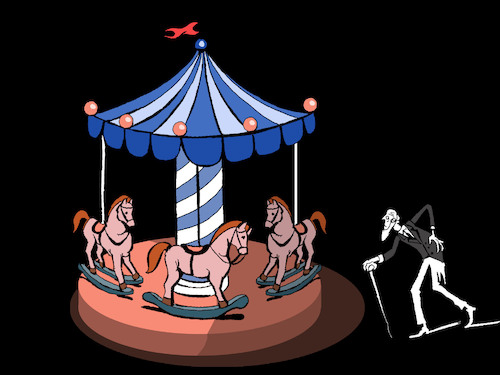 Cartoon: Old Man Carousel... (medium) by berk-olgun tagged old,man,carousel