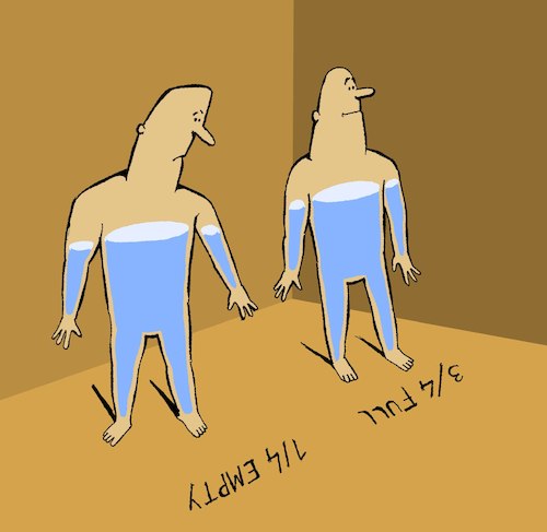 Cartoon: Optimist vs Pessimist... (medium) by berk-olgun tagged optimist,vs,pessimist