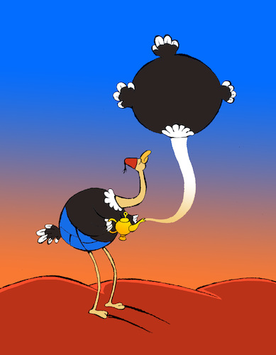 Cartoon: Ostrich Aladdin... (medium) by berk-olgun tagged ostrich,aladdin