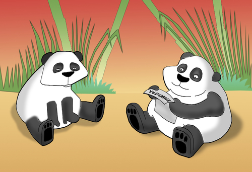 Cartoon: PANDA S KAMASUTRA BOOK.. (medium) by berk-olgun tagged panda,kamasutra,book