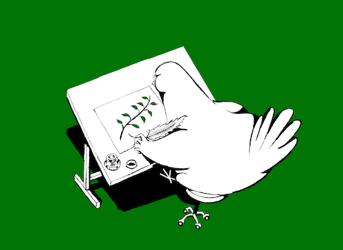 Cartoon: Peace Pigeon... (medium) by berk-olgun tagged peace,pigeon