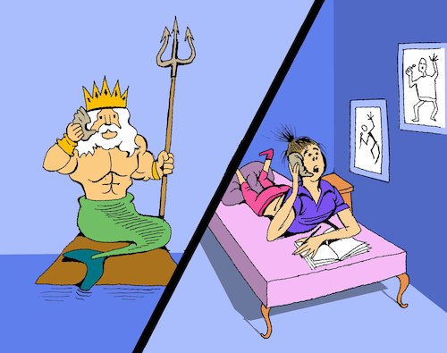 Cartoon: Poseidon... (medium) by berk-olgun tagged poseidon