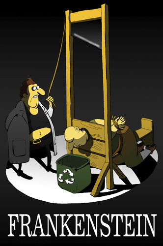 Cartoon: Recycle Bin... (medium) by berk-olgun tagged frankenstein